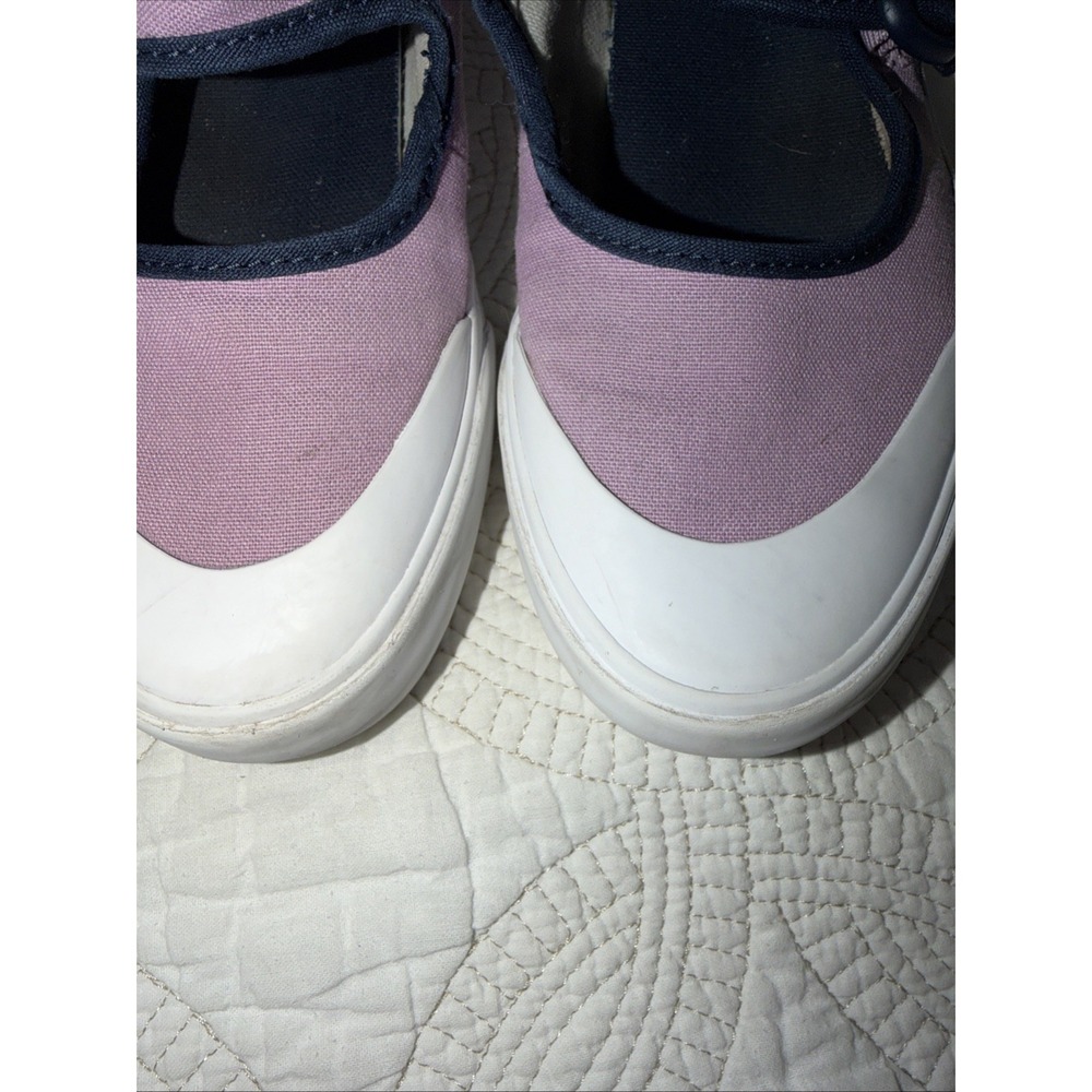 Vans Mary Jane Kids Size 2.5 Lavender Purple Navy Blue Canvas‎ Buckle Shoes - Picture 9 of 10